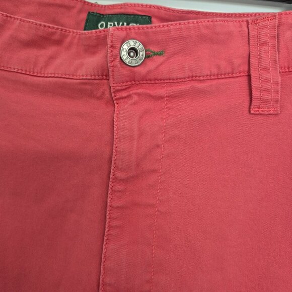 Orvis Mens Red Cotton Shorts Size 38 With Button & Zipper Closure Back Pockets B - Picture 3 of 7